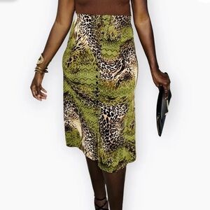 Beautiful Vintage Animal Print Maxi Skirt Size Small